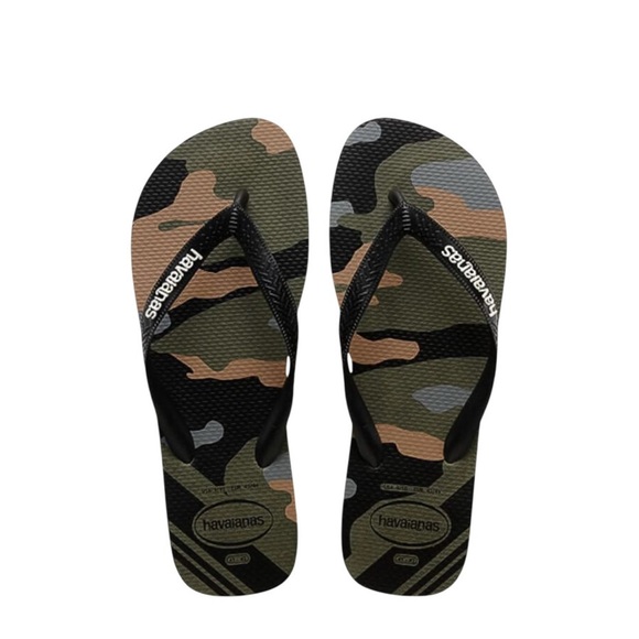 Havaianas Shoes - Havaianas Camouflage Flip Flops in Olive, Black, Brown